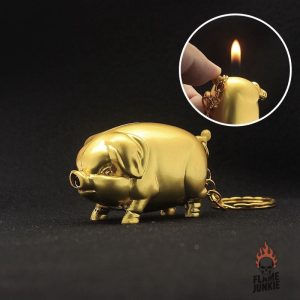 Briquet original design cochon, couleur rose