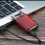 Briquet rechargeable double arc en bois