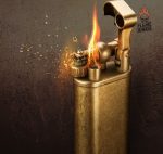 Briquet essence au style rétro, objet de collection