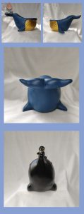 Cendrier artistique Moby Dick, accessoire décoratif moderne