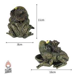 Cendrier original en résine, design grenouille