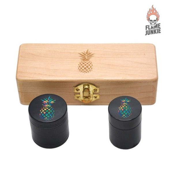 Coffret avec grinder bois, cadeau pratique
